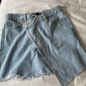 Asymmetrical jean skirt